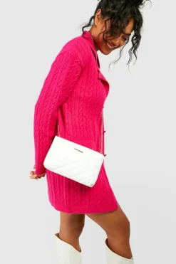 Cross-Body Bags|Clutch Bags*boohoo Quilted Oversized Basic Cross Body Bag cream