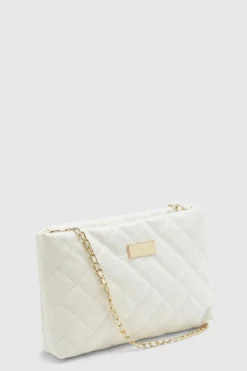 Cross-Body Bags|Clutch Bags*boohoo Quilted Oversized Basic Cross Body Bag cream