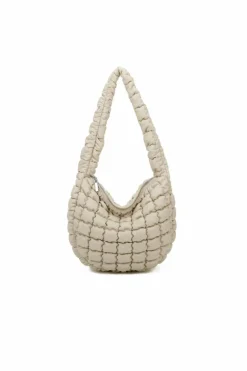 Shoulder Bags*Kitise Quilted Puffer Padding Handbag Shoulder Bag Beige