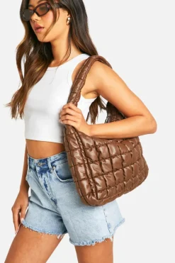 Handbags|Tote Bags*boohoo Quilted Slouchy Tote Bag chocolate