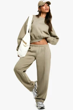 Sweatshirts|Hoodies & Sweatshirts*boohoo Raglan Seam Crew Neck Boxy Sweatshirt washed khaki
