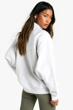 Sweatshirts|Hoodies & Sweatshirts*boohoo Raglan Seam Funnel Neck Balloon Sleeve Oversized Sweatshirt ash grey