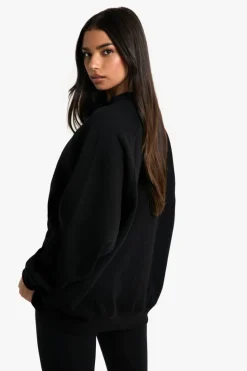 Sweatshirts|Hoodies & Sweatshirts*boohoo Raglan Seam Oversized Longline Sweatshirt black