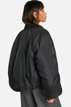 Up To 80% Off Winter Warmers|Puffer Jackets*boohoo Raglan Sleeve Puffer Jacket black