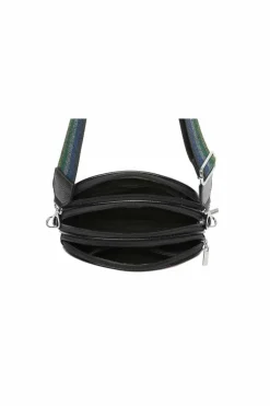 Cross-Body Bags*Kitise Rainbow Style Metallic Stripes Triple Compartments Crossbody Bag Black