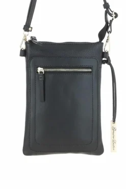 Cross-Body Bags*Ashwood Leather Real Leather Crossbody Smart Phone Bag Black