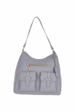 Shoulder Bags*Ashwood Leather Real Leather Medium Shoulder Bag Grey