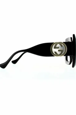 Sunglasses*Gucci Rectangle Grey Gradient Sunglasses Black
