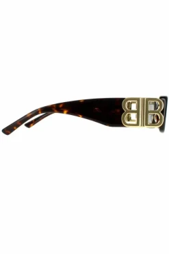 Sunglasses*Balenciaga Rectangle Dark Havana Green BB0096S Brown