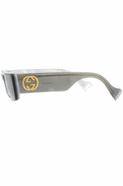 Sunglasses*Gucci Rectangle Silver Sunglasses Grey