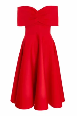 Midi Dresses*Quiz Bardot Skater Midi Dress Red