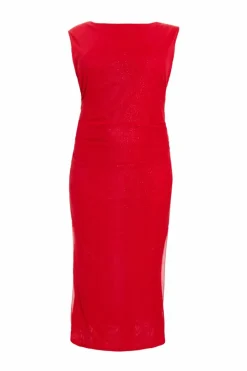 Bodycon Dresses*Quiz Curve Glitter Mesh Midaxi Dress Red