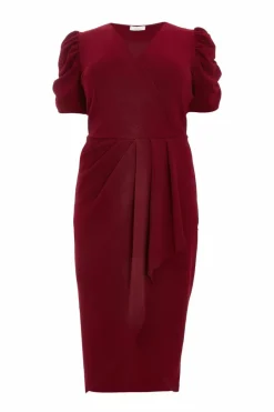 Wrap Dresses|Midi Dresses*Quiz Curve Wrap Midi Dress Red