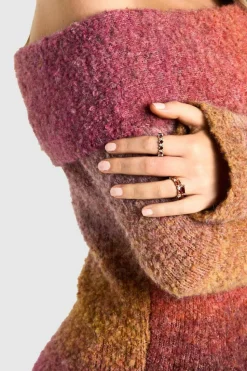 Rings*boohoo Red Diamante Ring 3 Pack gold