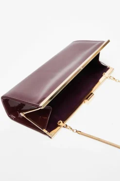 Handbags*Quiz Faux Leather Patent Clutch Red
