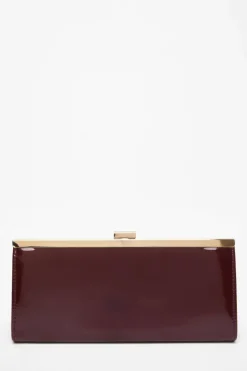 Handbags*Quiz Faux Leather Patent Clutch Red