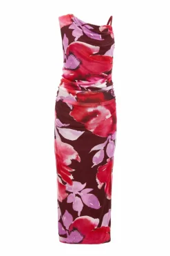 Bodycon Dresses|Midi Dresses*Quiz Floral Midi Dress Red