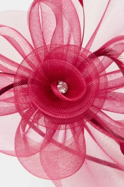 Hair Accessories*Quiz Flower Diamante Headband Fascinator Red