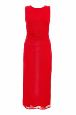 Bodycon Dresses*Quiz Petite Glitter Mesh Midaxi Dress Red
