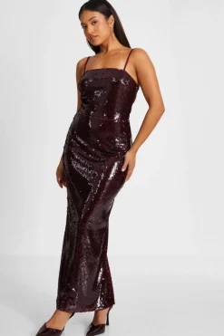 Bodycon Dresses*Quiz Petite Sequin Midaxi Dress Red