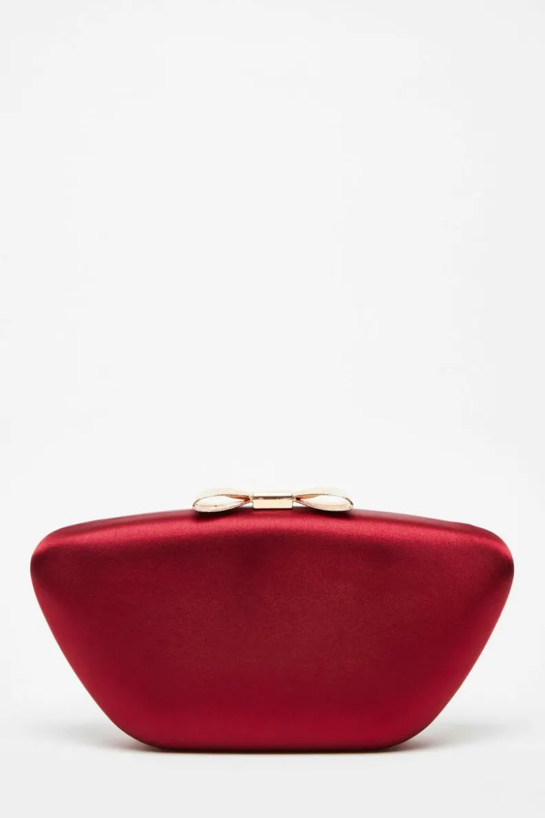 Handbags|Clutch Bags*Quiz Satin Bow Box Bag Red