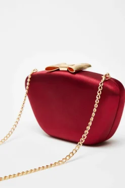 Handbags|Clutch Bags*Quiz Satin Bow Box Bag Red