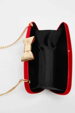 Handbags|Clutch Bags*Quiz Satin Bow Detail Box Bag Red
