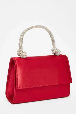 Handbags*Quiz Satin Top Handle Bag Red