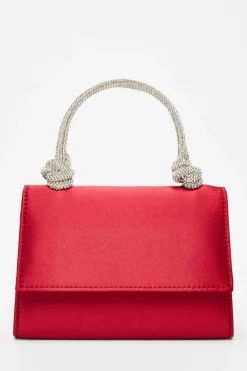 Handbags*Quiz Satin Top Handle Bag Red