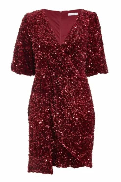 Wrap Dresses|Bodycon Dresses*Quiz Sequin Wrap Mini Dress Red