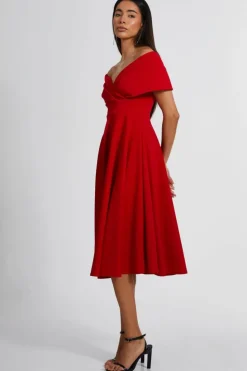 Midi Dresses*Quiz Skater Midi Dress Red