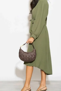 Shirt Dresses|Midi Dresses*HOXTON GAL Relaxed Fit Shirt Midi Dress Khaki