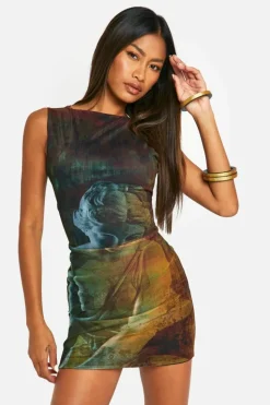 Bodycon Dresses*boohoo Renaissance Mesh Sleeveless Mini Dress multi