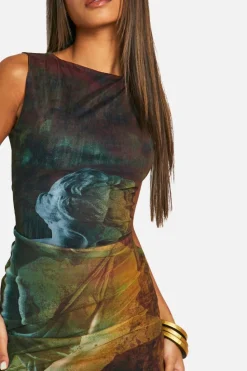 Bodycon Dresses*boohoo Renaissance Mesh Sleeveless Mini Dress multi
