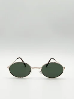 Sunglasses*SVNX Retro Round Sunglasses in Gold Metallic Gold