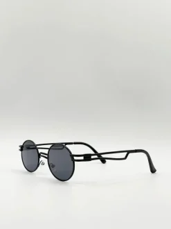 Sunglasses*SVNX Retro Round Sunglasses in Black