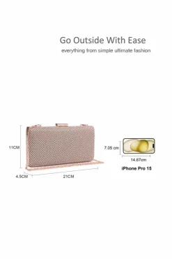 Clutch Bags*Kitise Rhinestone Embellished Hardcase Evening Clutch Bag Black
