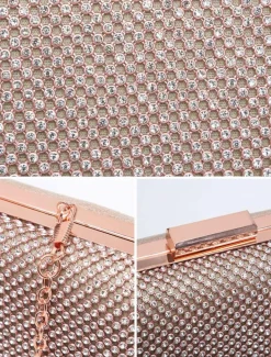 Clutch Bags*Kitise Rhinestone Embellished Hardcase Evening Clutch Bag Black
