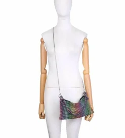 Shoulder Bags*Kitise Rhinestones Slouch Evening Clutch Bag With Handle and Strap Gold