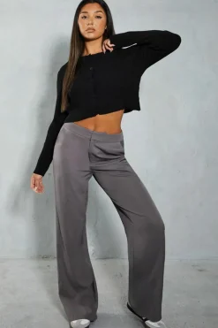 Cardigans*MissPap Rib Knit Wide Sleeve Cropped Cardigan black