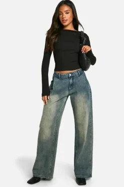 Long Sleeve Tops*boohoo Rib Open Back Long Sleeve Top black