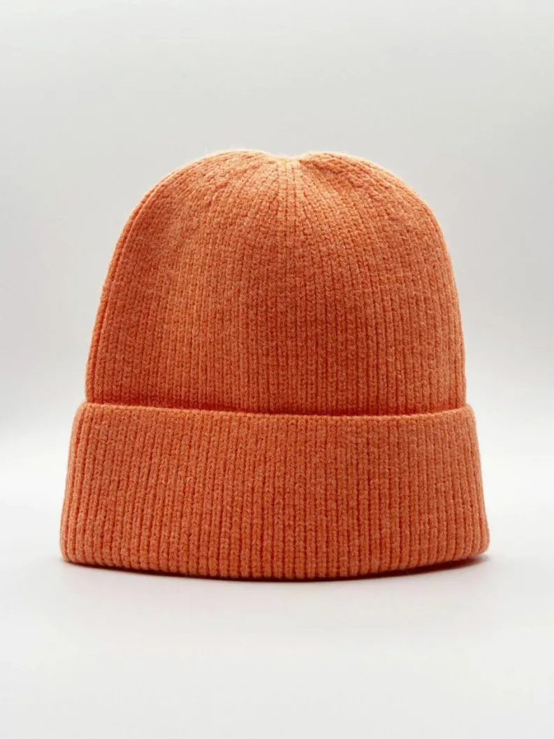 Hats & Gloves|Hats & Gloves*SVNX Ribbed Beanie Hat In Coral