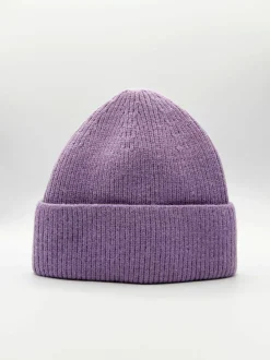 Hats & Gloves|Hats & Gloves*SVNX Ribbed Beanie Hat In Purple