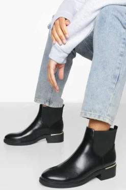 Ankle Boots|Flat Boots*boohoo Ribbed Elastic Chelsea Boots black