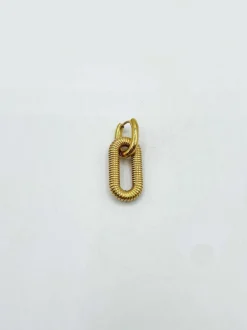 Earrings*SVNX Ribbed Long Double Hoop Earrings In Gold
