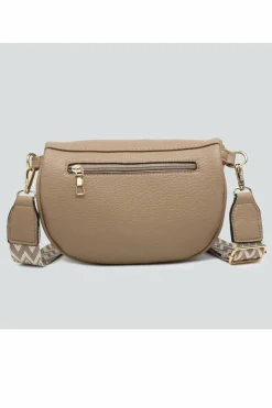 Cross-Body Bags|Handbags*Kitise Ribbon Zip Small Bum Bag Style Wide Strap Crossbody Bag Black