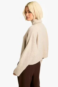 Jumpers*boohoo Roll Neck Boxy Jumper stone