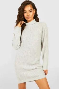 Jumper Dresses|Jumper Dresses*boohoo Roll Neck Fisherman Jumper Dress