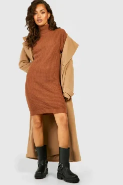 Jumper Dresses|Jumper Dresses*boohoo Roll Neck Fisherman Jumper Dress