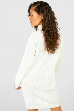 Jumper Dresses|Jumper Dresses*boohoo Roll Neck Fisherman Jumper Dress